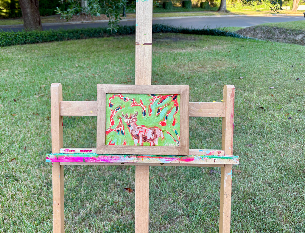 Under Cover of Green on easel
